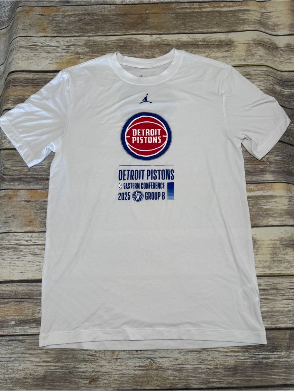 Nike Air Jordan NBA Detroit Pistons 2025 Dri Fit Short Sleeve T Shirt NWOT